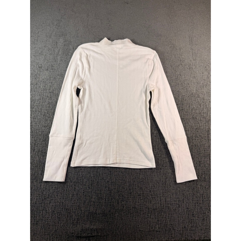 Intimately Free‎ People Women Ivory Ribbed Mock Neck Long Sleeve Top Size M - Picture 7 of 9